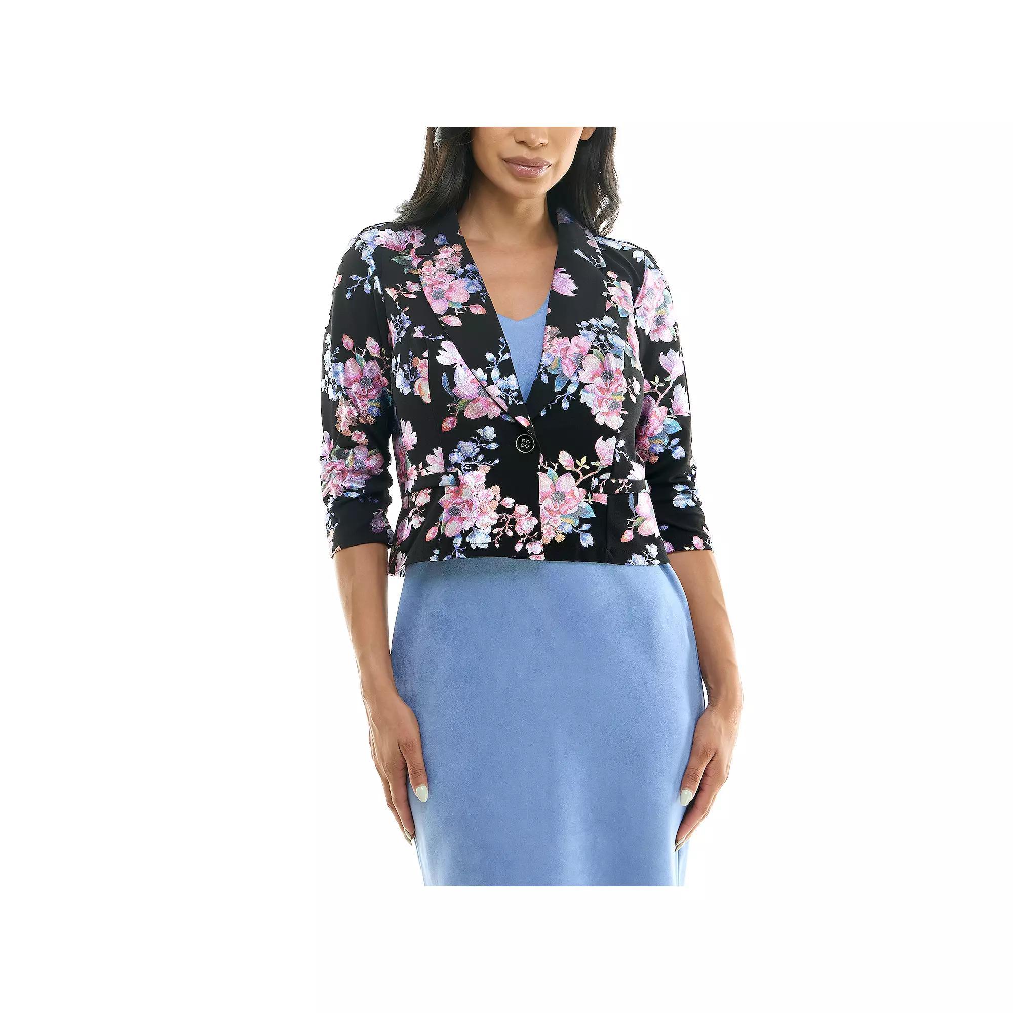 Women's Nina Leonard Foil Blazer, Size: XL, Blue Team Product Image