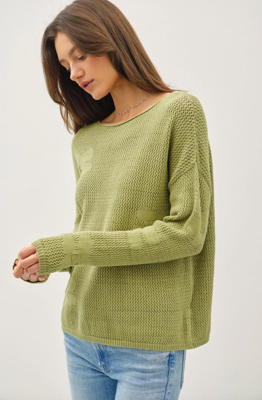 Flower Crochet Knit Sweater Product Image