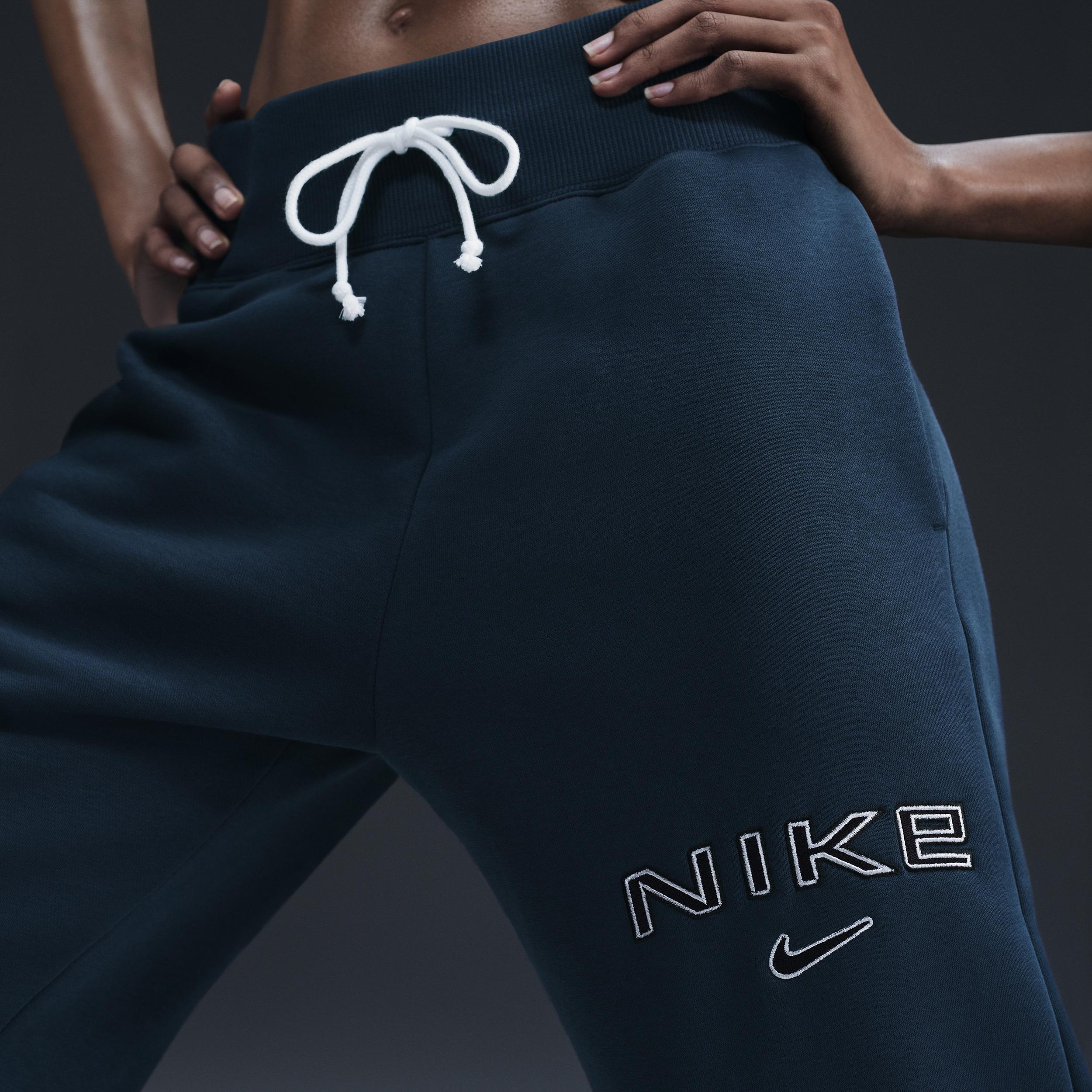 Nike Womens Sportswear Phoenix Fleece High-Waisted Wide-Leg Logo Pants Product Image