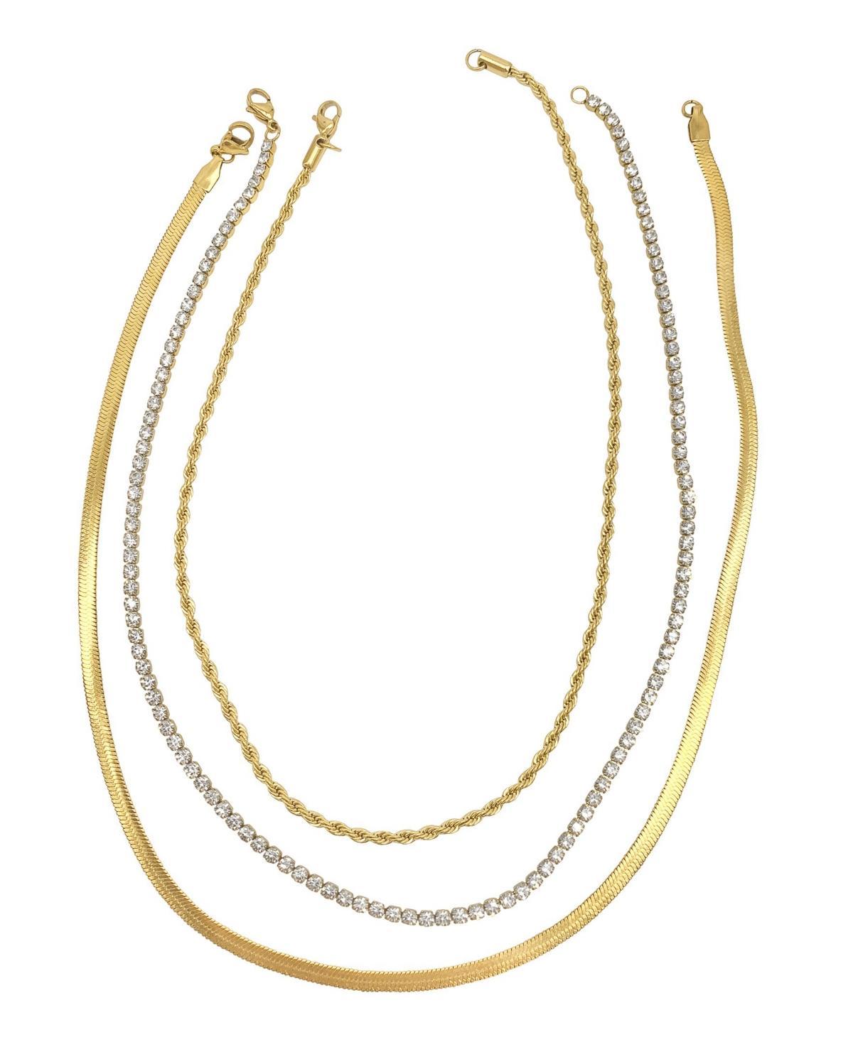 Adornia 14k Gold Over Stainless Steel Necklace Set, Womens Gold Tone Product Image