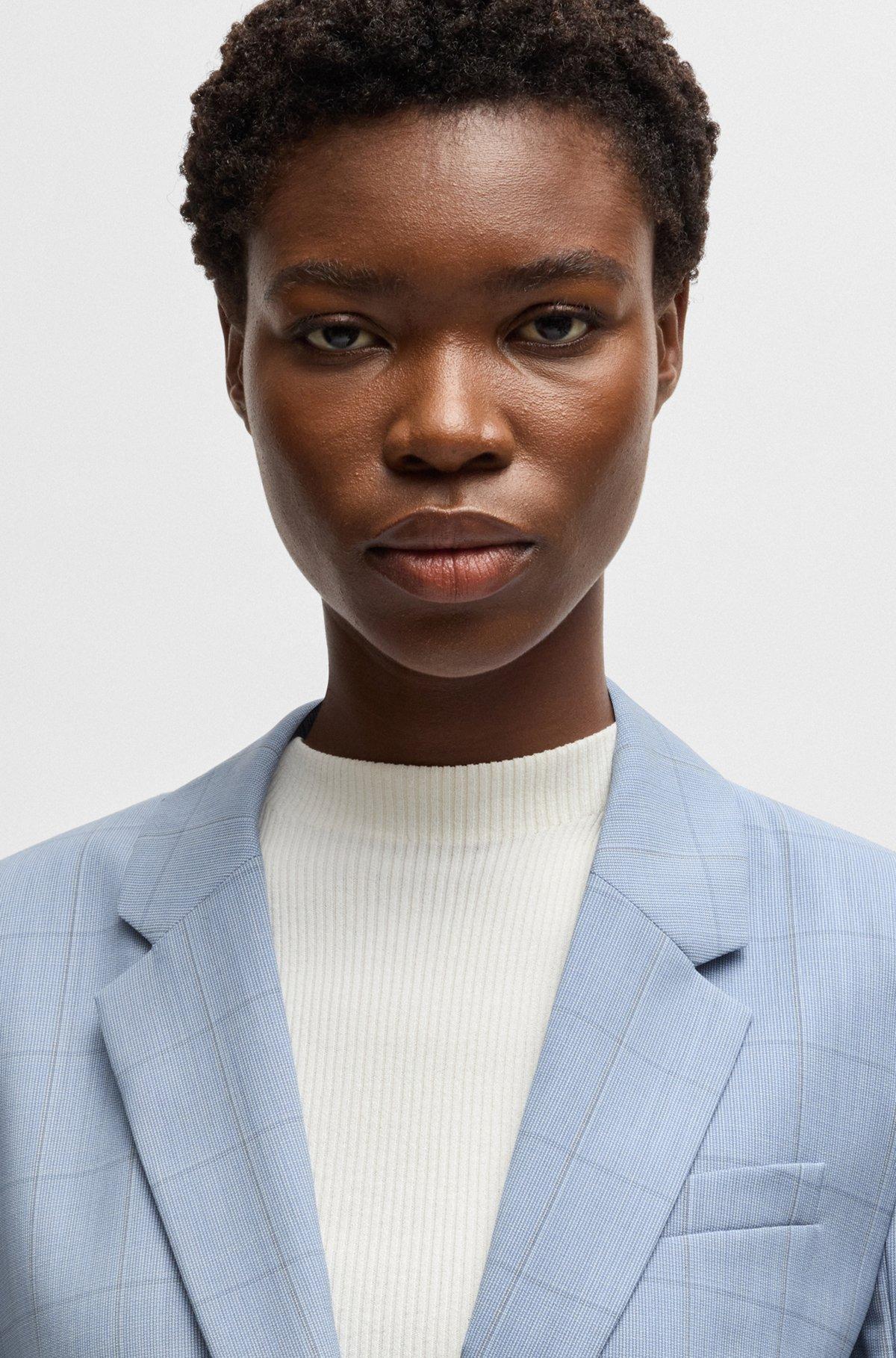BOSS - Slim-fit blazer in checked wool - Patterned Product Image