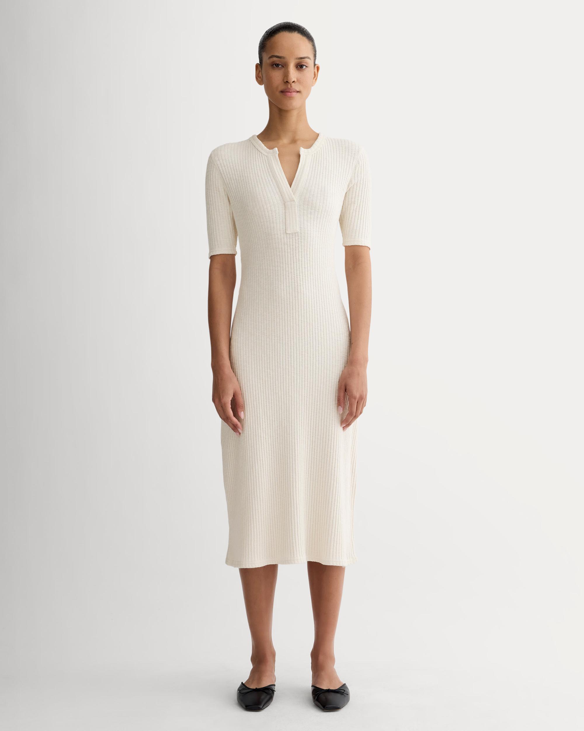 The Rib-Knit Henley Dress Product Image
