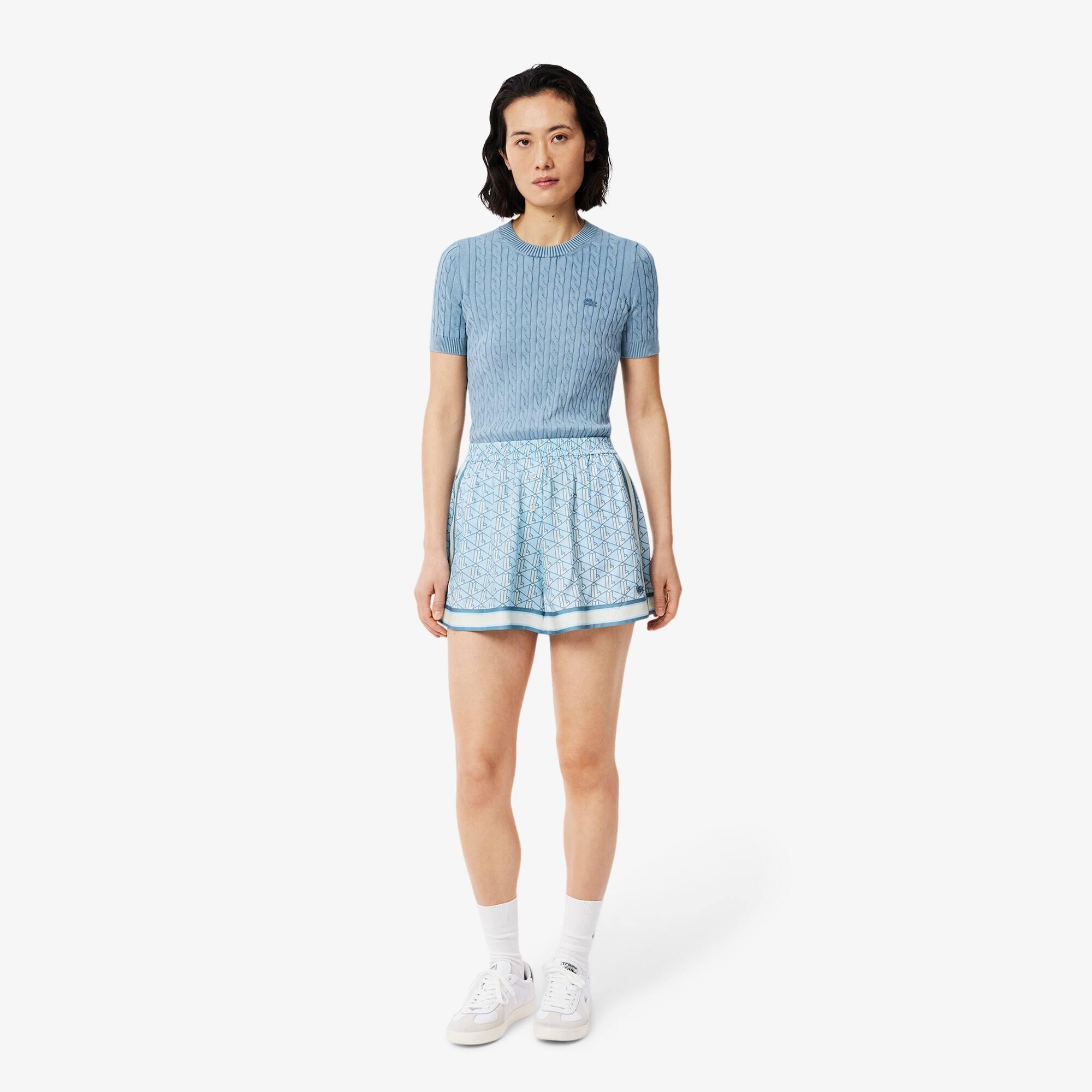 Fluid Monogram Print Shorts Product Image