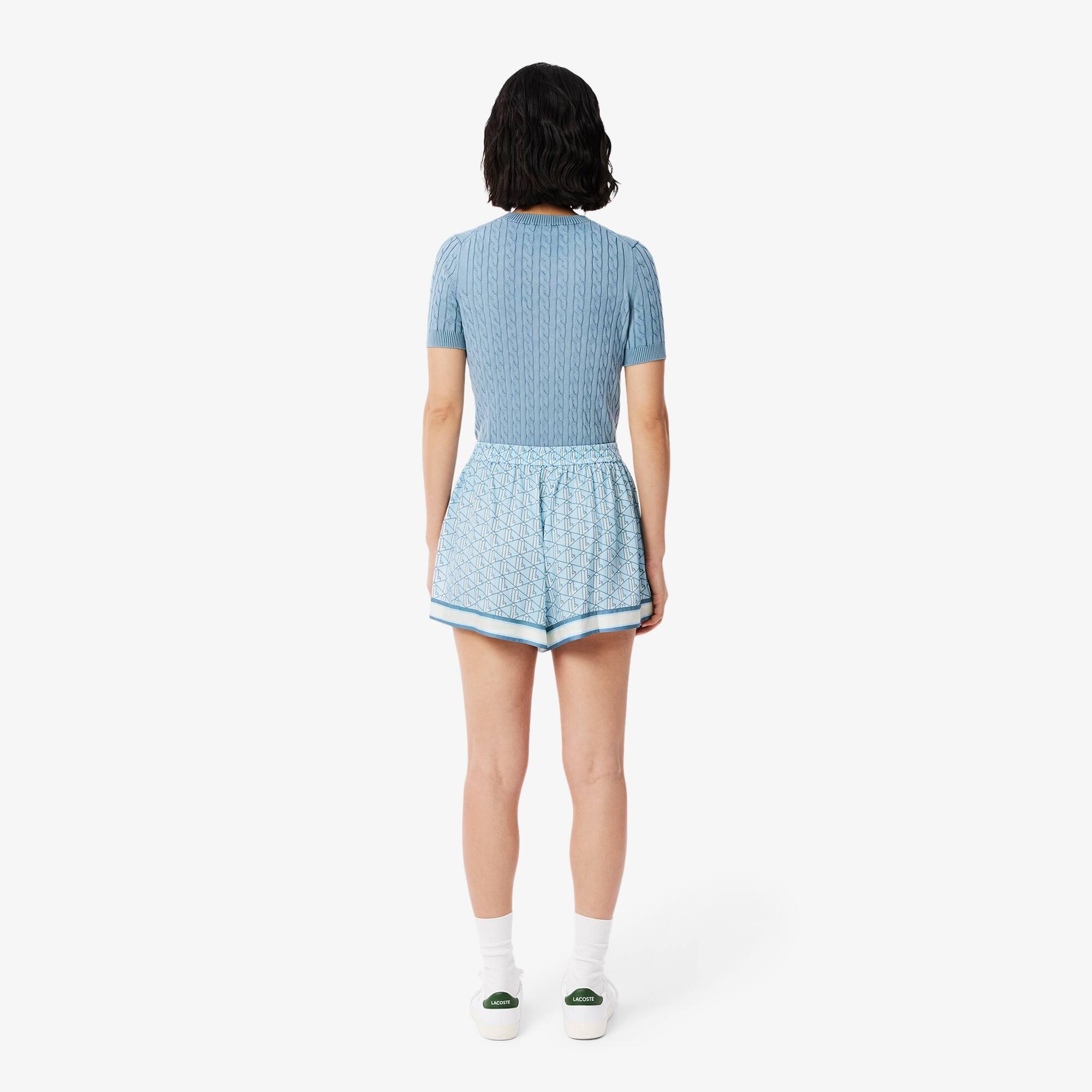 Fluid Monogram Print Shorts Product Image