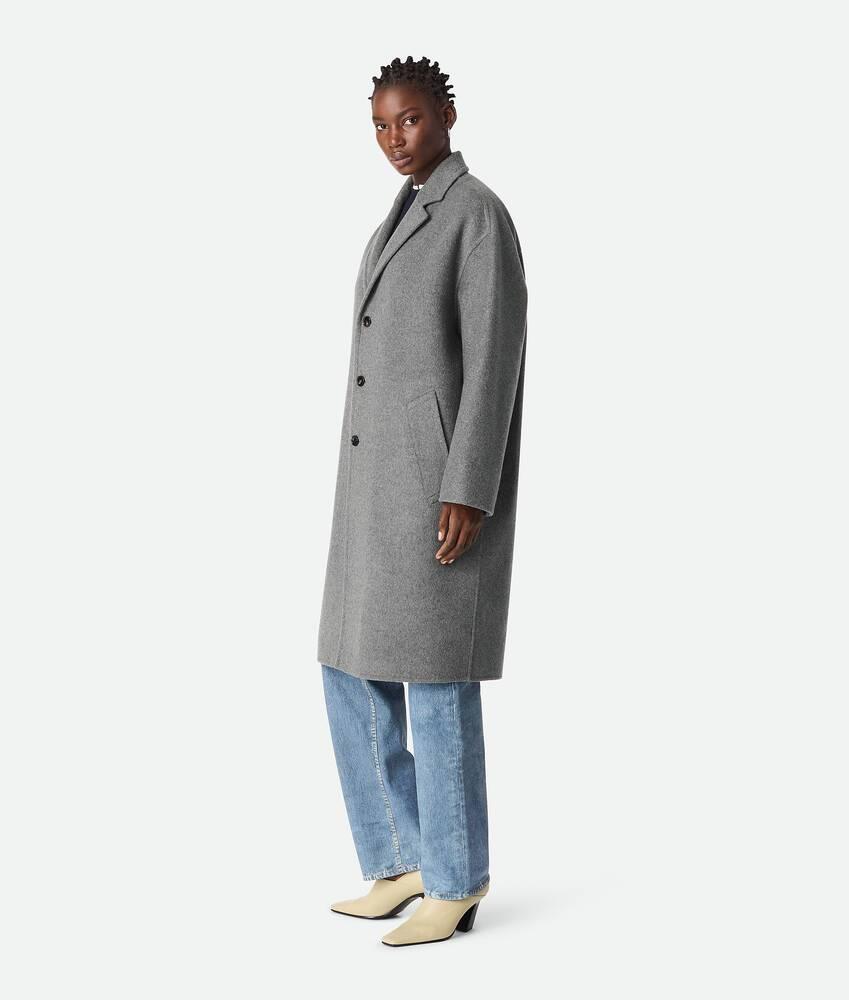 Women's Double Splitable Cashmere Coat in Grey melange Product Image