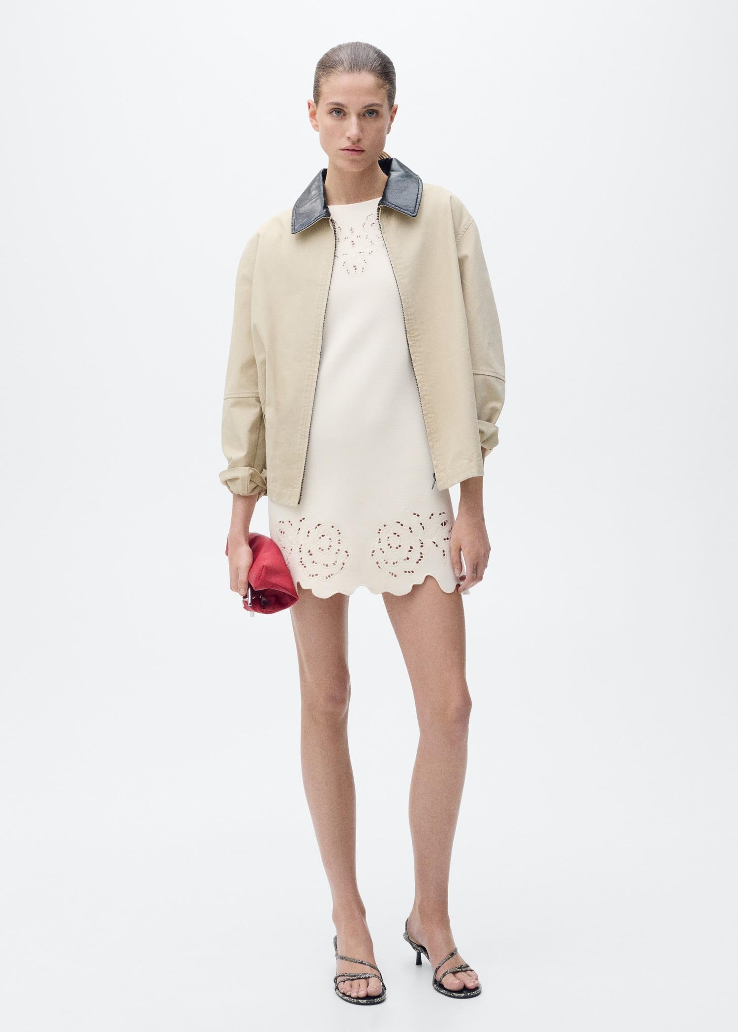 Knitted dress openwork details - Women | MANGO USA Product Image