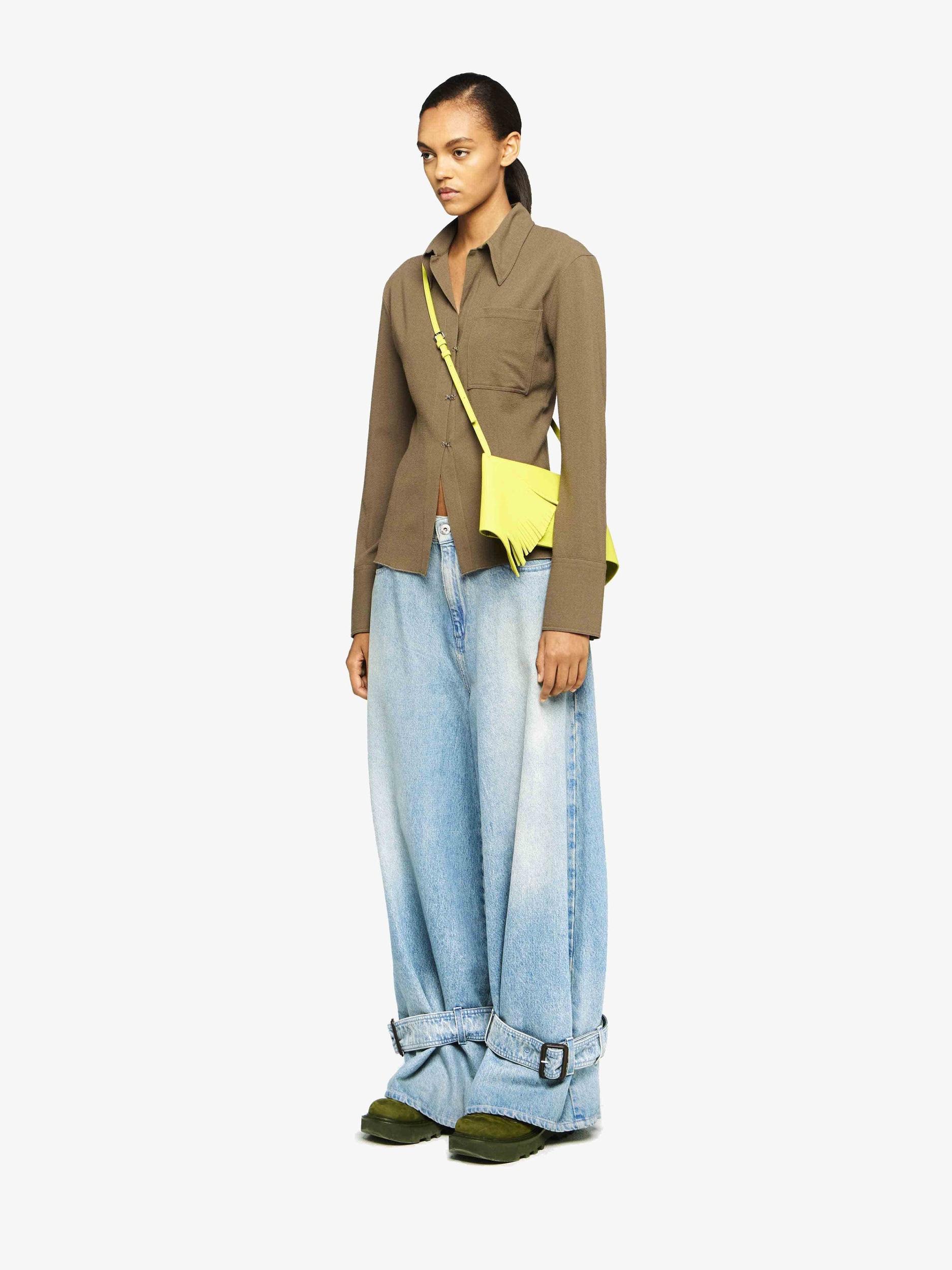BUCKLED CUFF DENIM JEANS Product Image