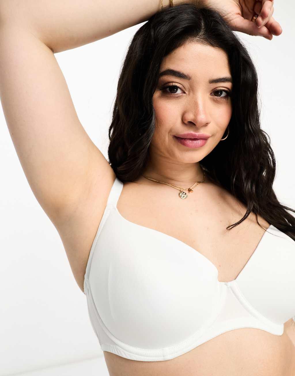 ASOS DESIGN Curve microfiber moulded T-shirt bra Product Image
