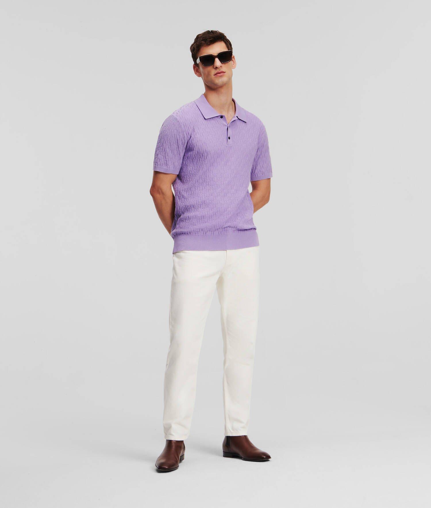 KL MONOGRAM KNITTED POLO SHIRT Product Image
