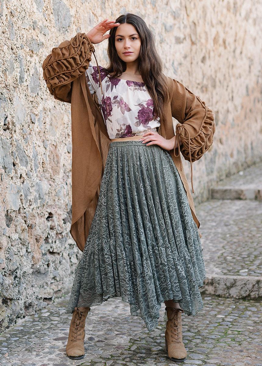 Magali Top in Large Cream Floral Female Product Image