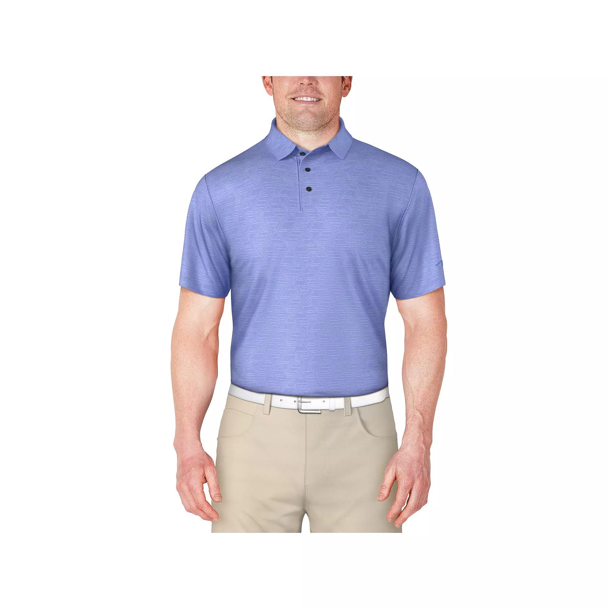 Men's Grand Slam Geo Heather Jacquard Polo Shirt, Size: XL, Regatta Grey Product Image