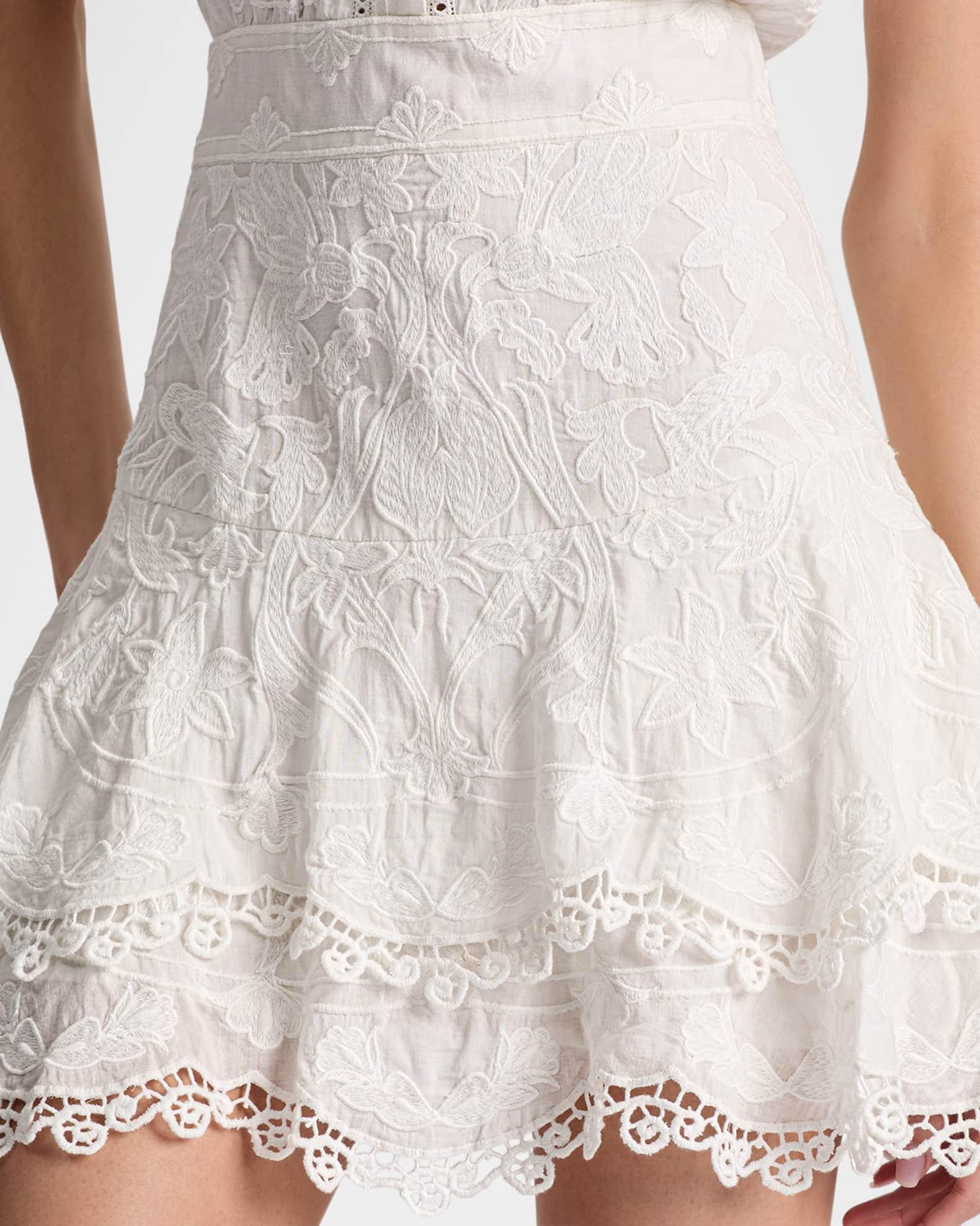 Loryn Embroidered Puff-Sleeve Shirtdress Product Image