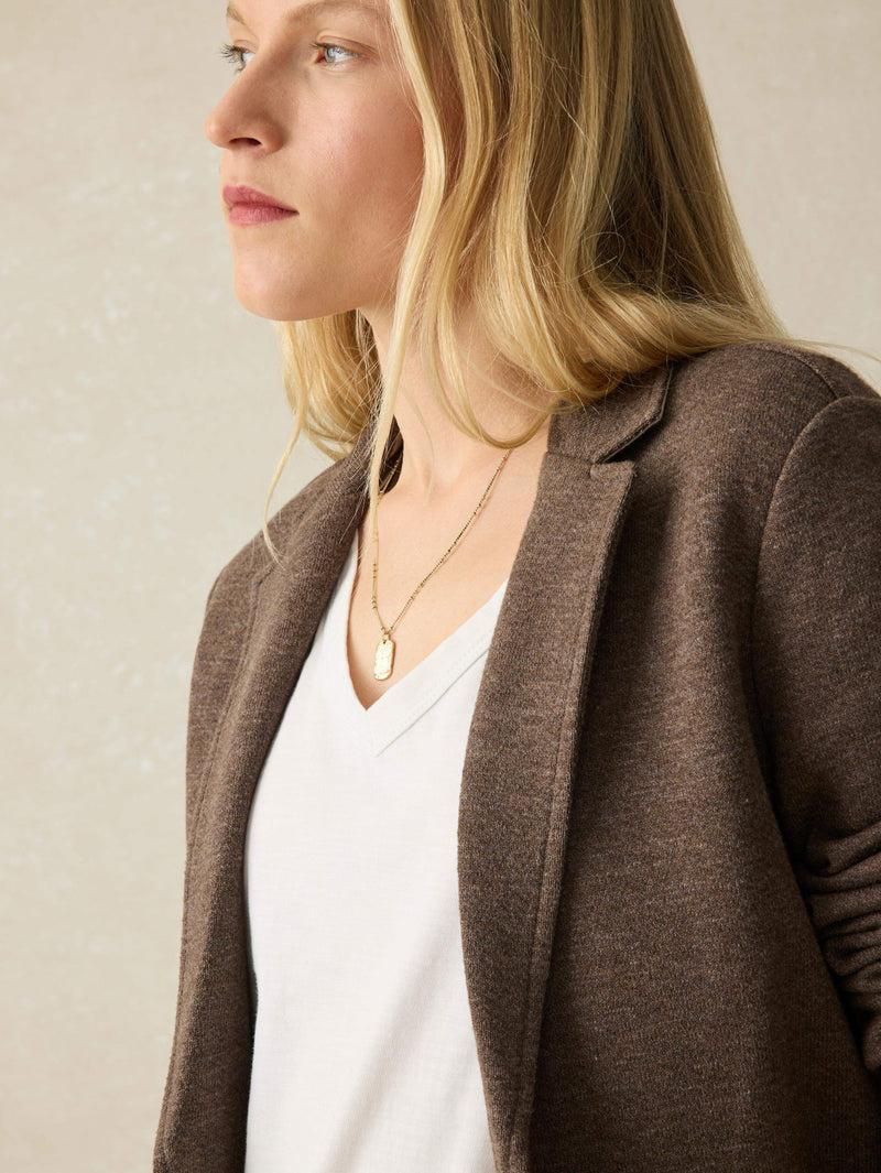 Inlet Knit Blazer - Deep Brown Heather Product Image