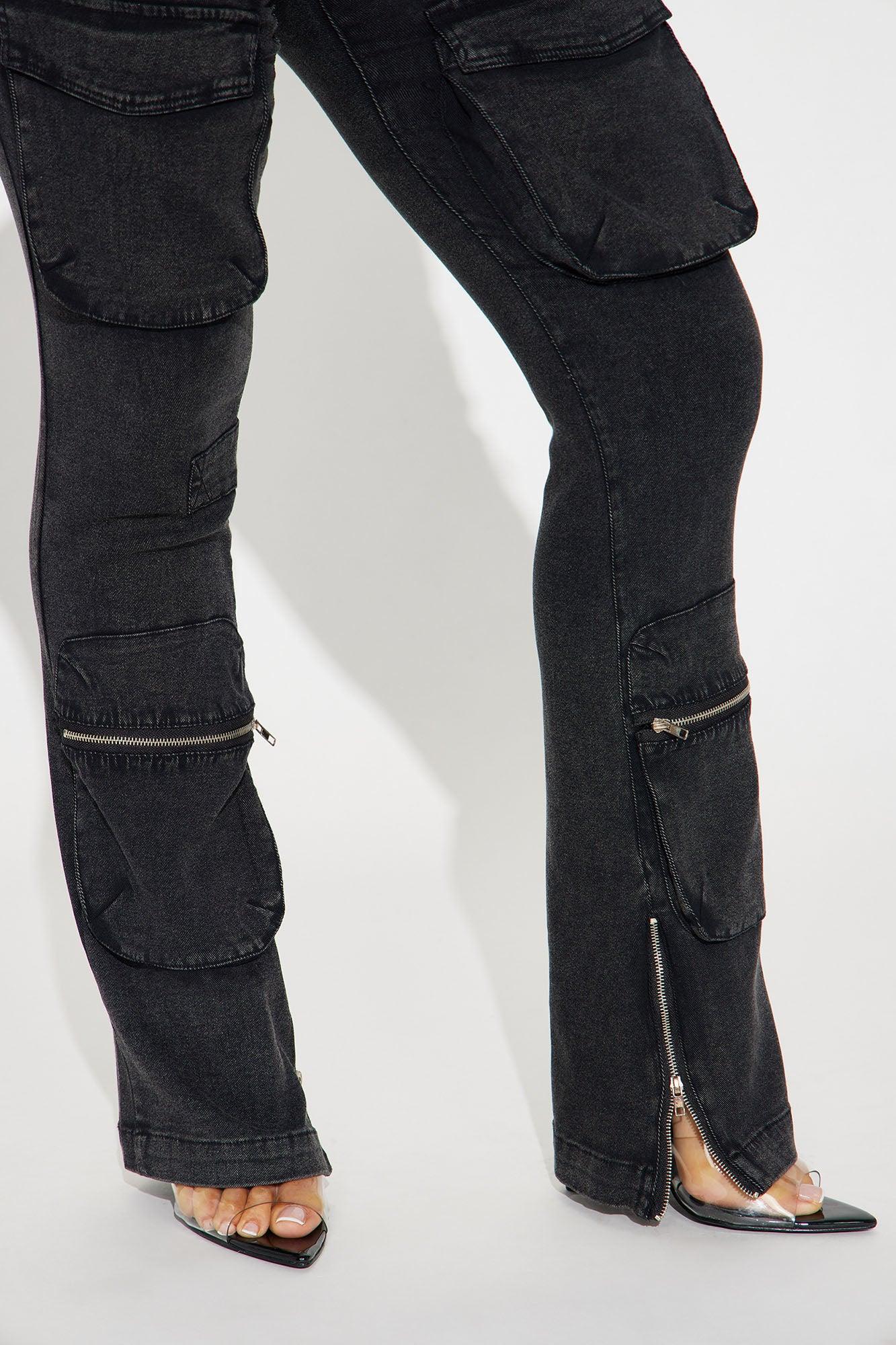 Corrina Flare Cargo Pant - Black Product Image