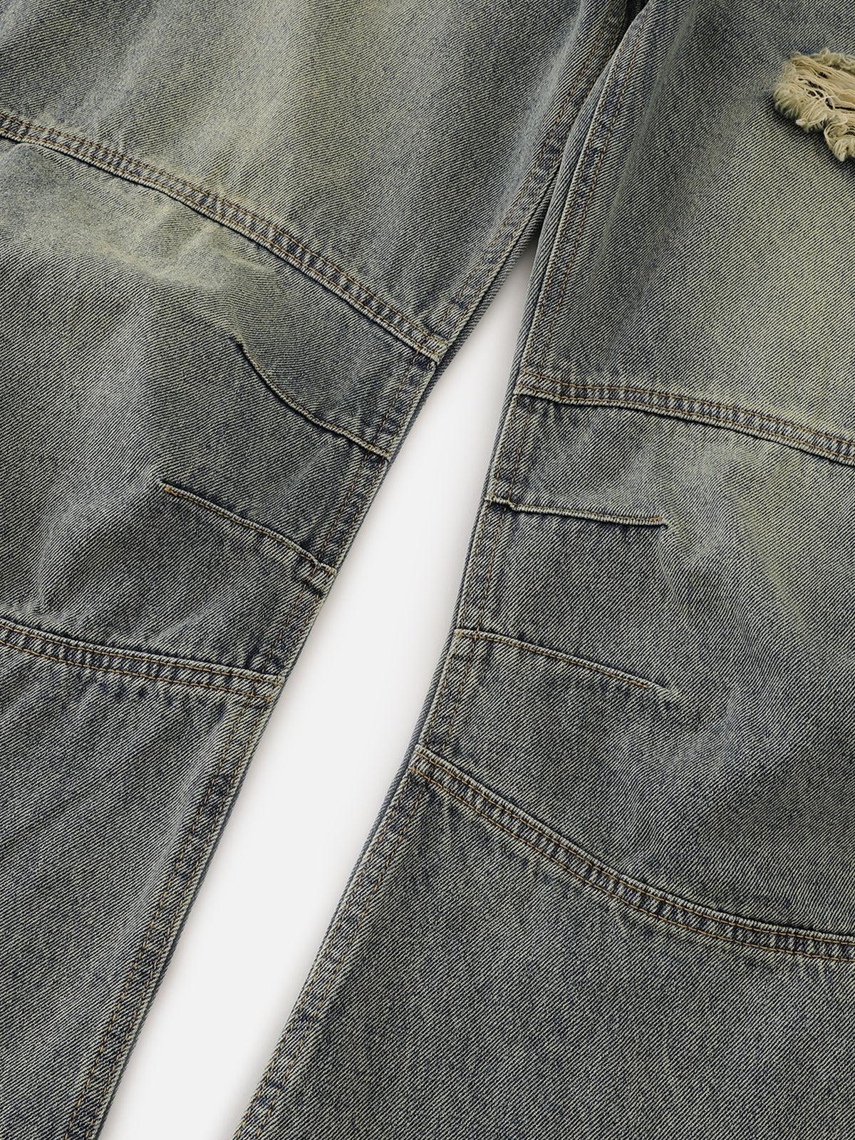 Aelfric Eden Double Waist Wrinkle Baggy Barrel Jeans Product Image