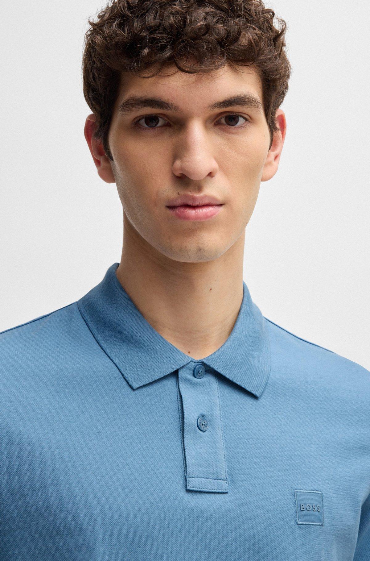 Extra-slim-fit stretch-cotton shirt with logo tape Product Image
