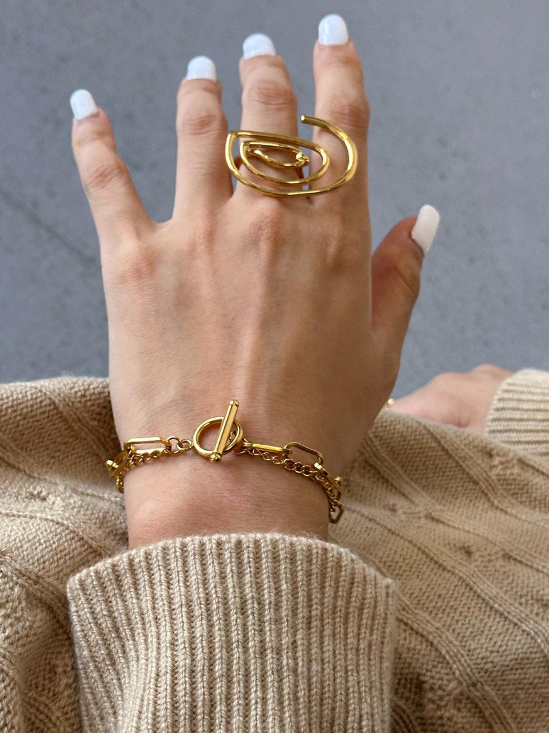 18K Gold-Plated Stainless Steel Chain Bracelet Product Image