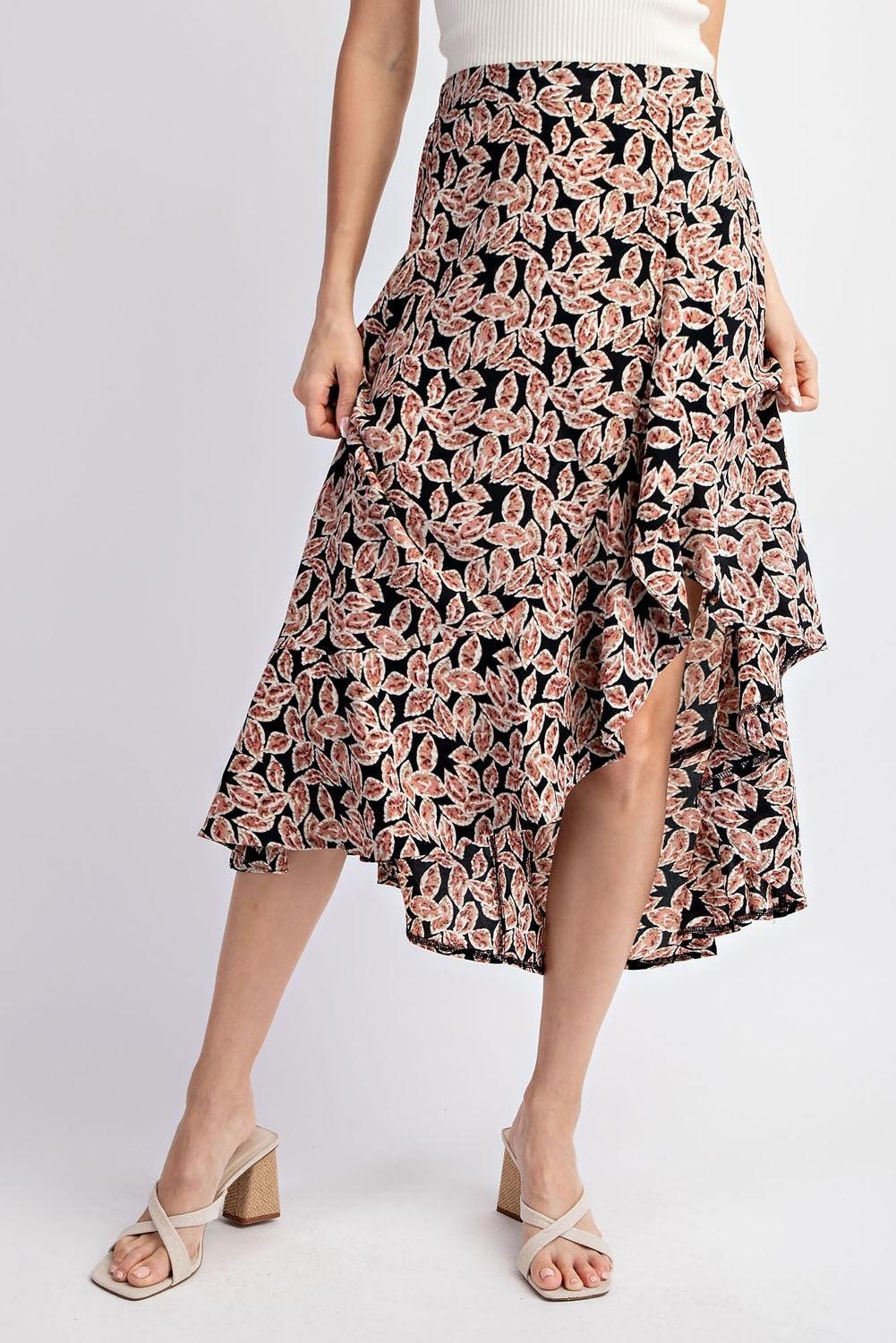 Floral Printed Midi Skirt Product Image