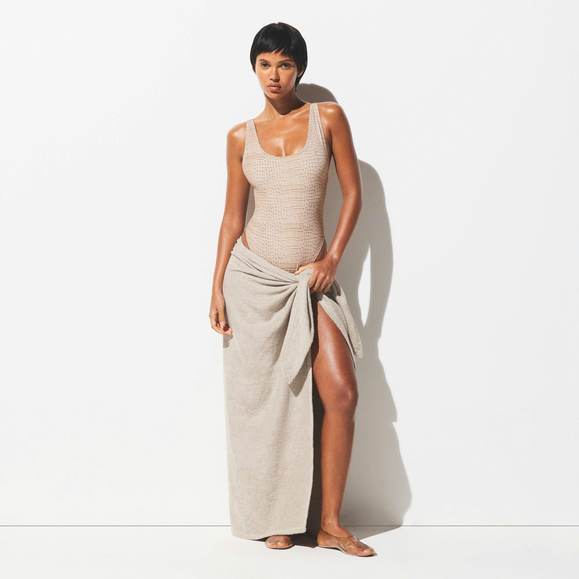 TERRY COVER UPS SARONG | STONE Product Image