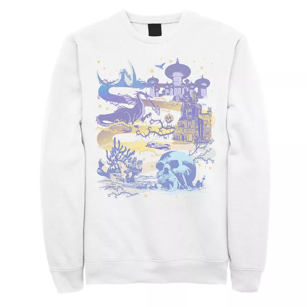 Disney Villains Men's Map Sweatshirt, Size: Medium, White Product Image