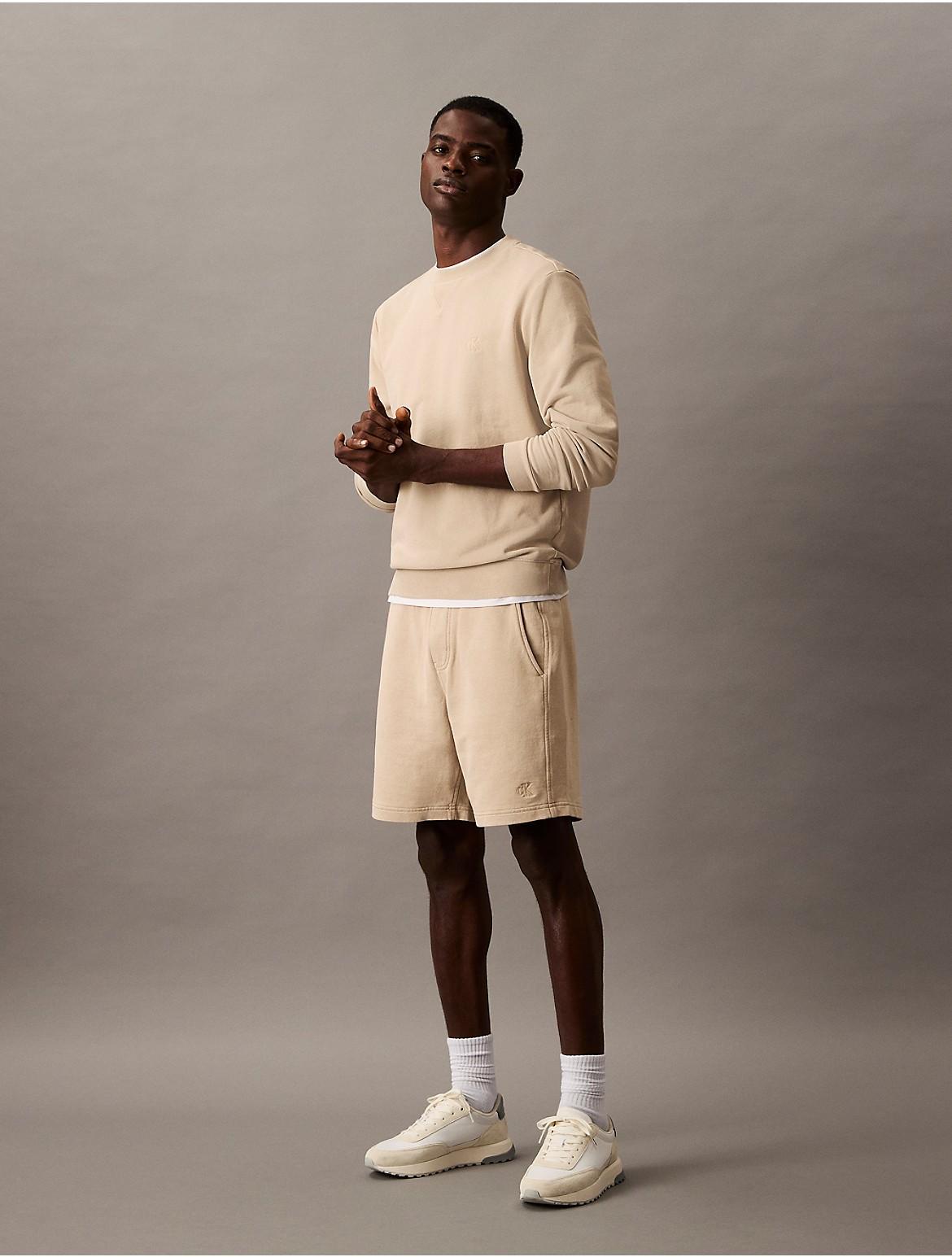 Calvin Klein Men's Washed Terry Shorts - Brown - M Product Image