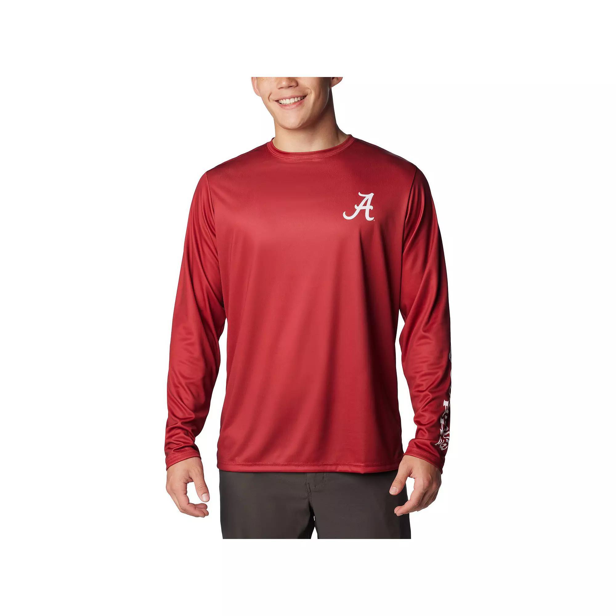 Men's Columbia Crimson Alabama Crimson Tide Terminal Shot Omni-Shade Long Sleeve T-Shirt, Size: XL, Red Product Image