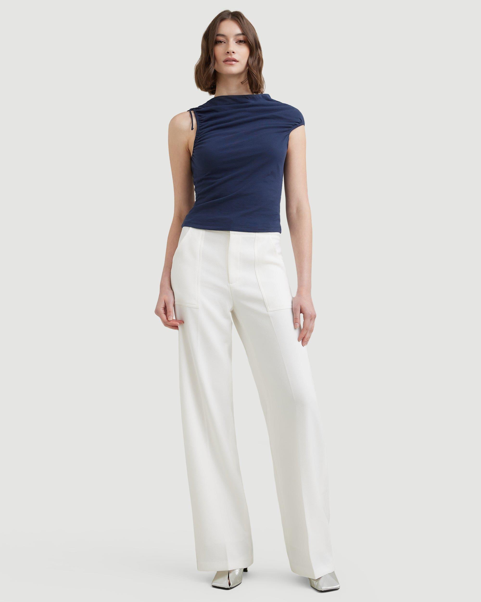 Delphine Ruched Sleeveless Tee Product Image