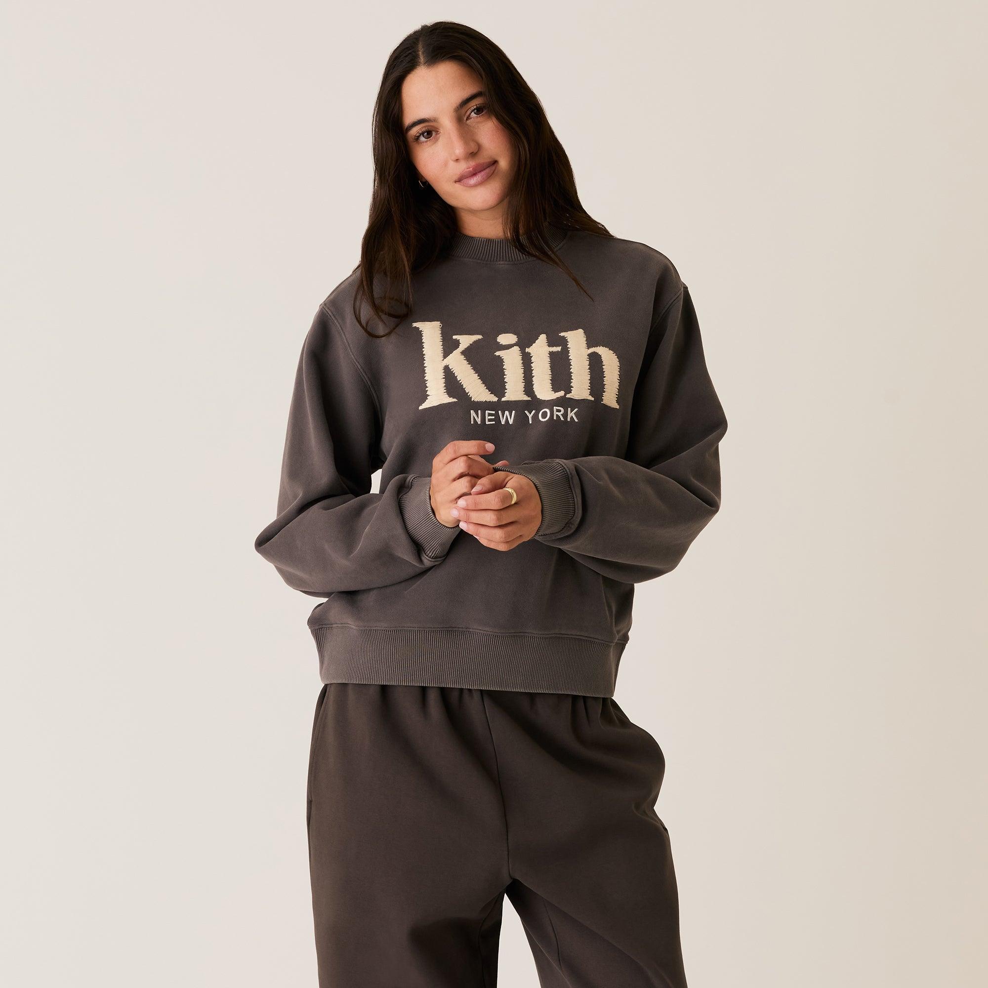 Kith Women Ashwin Sueded New York Crewneck - Hematite Female Product Image