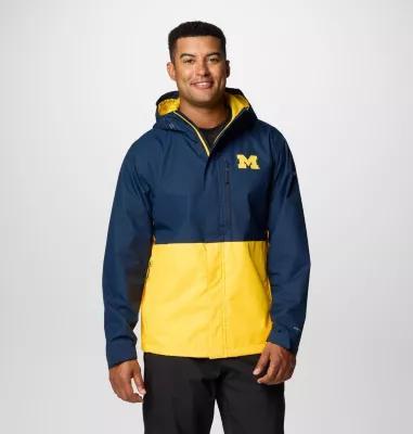 Men's Columbia  Navy Michigan Wolverines Field Bound Omni-Tech™ Full-Zip Jacket, Size: Medium, Blue Product Image