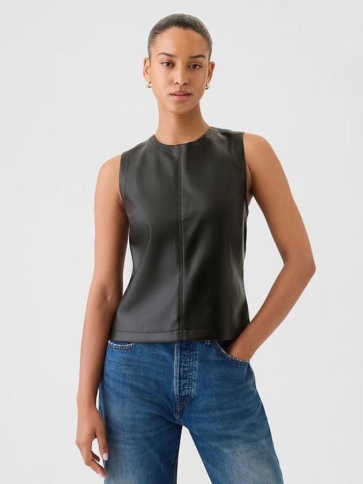 Vegan Leather Shell Tank Product Image
