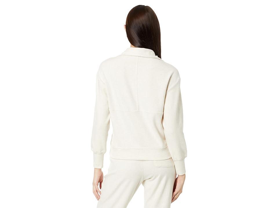 Faherty Legend Lounge Half Zip Sweatshirt (Off White) Women's Sweater Product Image