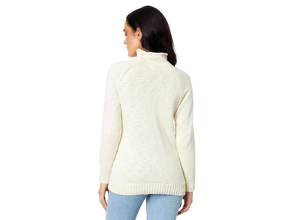 L.L.Bean Cotton Ragg Sweaters Funnel Neck Pullover (Natural) Women's Clothing Product Image
