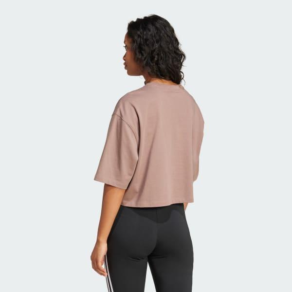 adidas Essentials Crop Tee Black 2XL Womens Product Image
