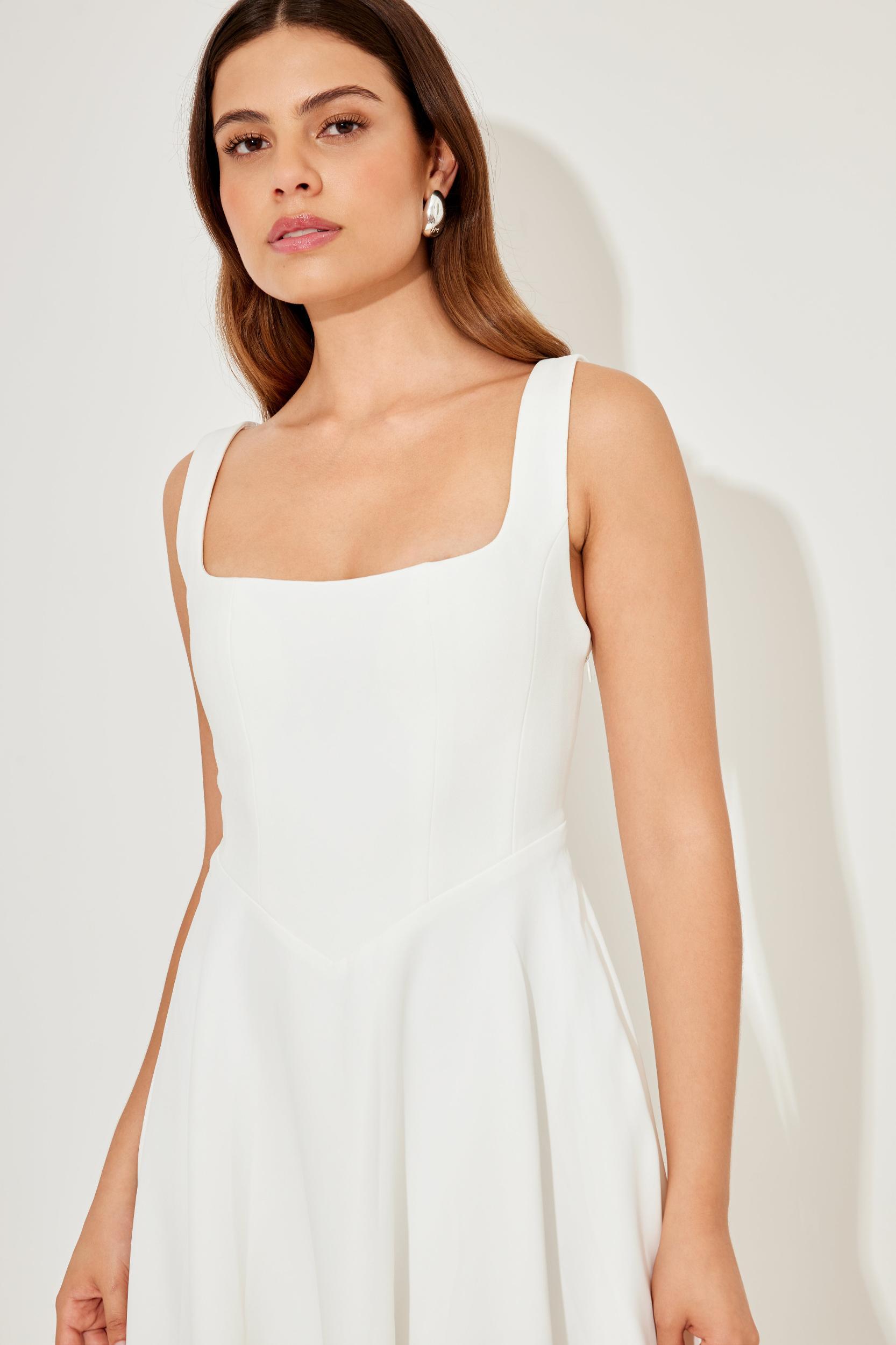 The Ultimate Muse High Waist Square Neck Midi Dress Product Image