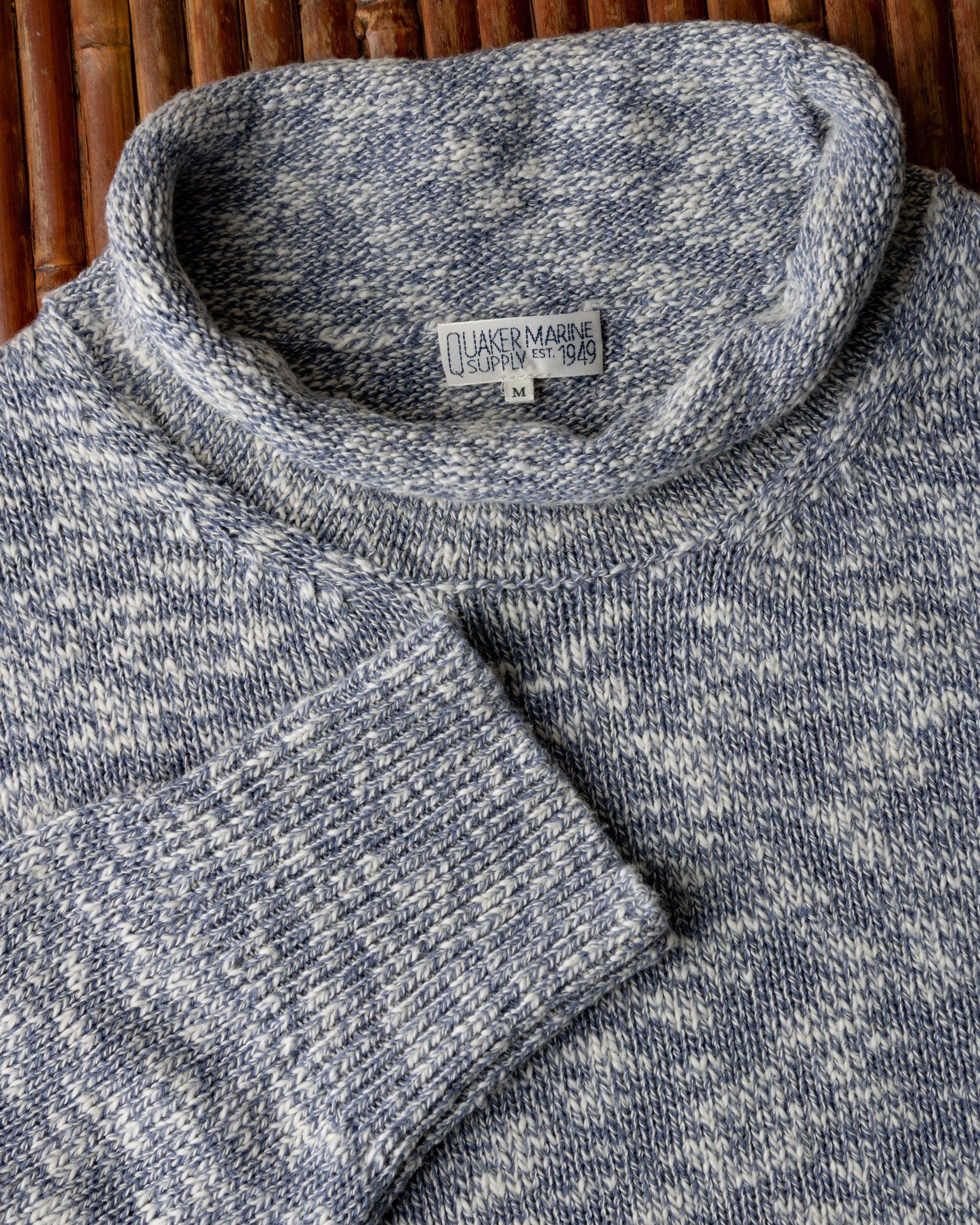 Homespun Fisherman's Sweater in Navy Marl/Natural Product Image
