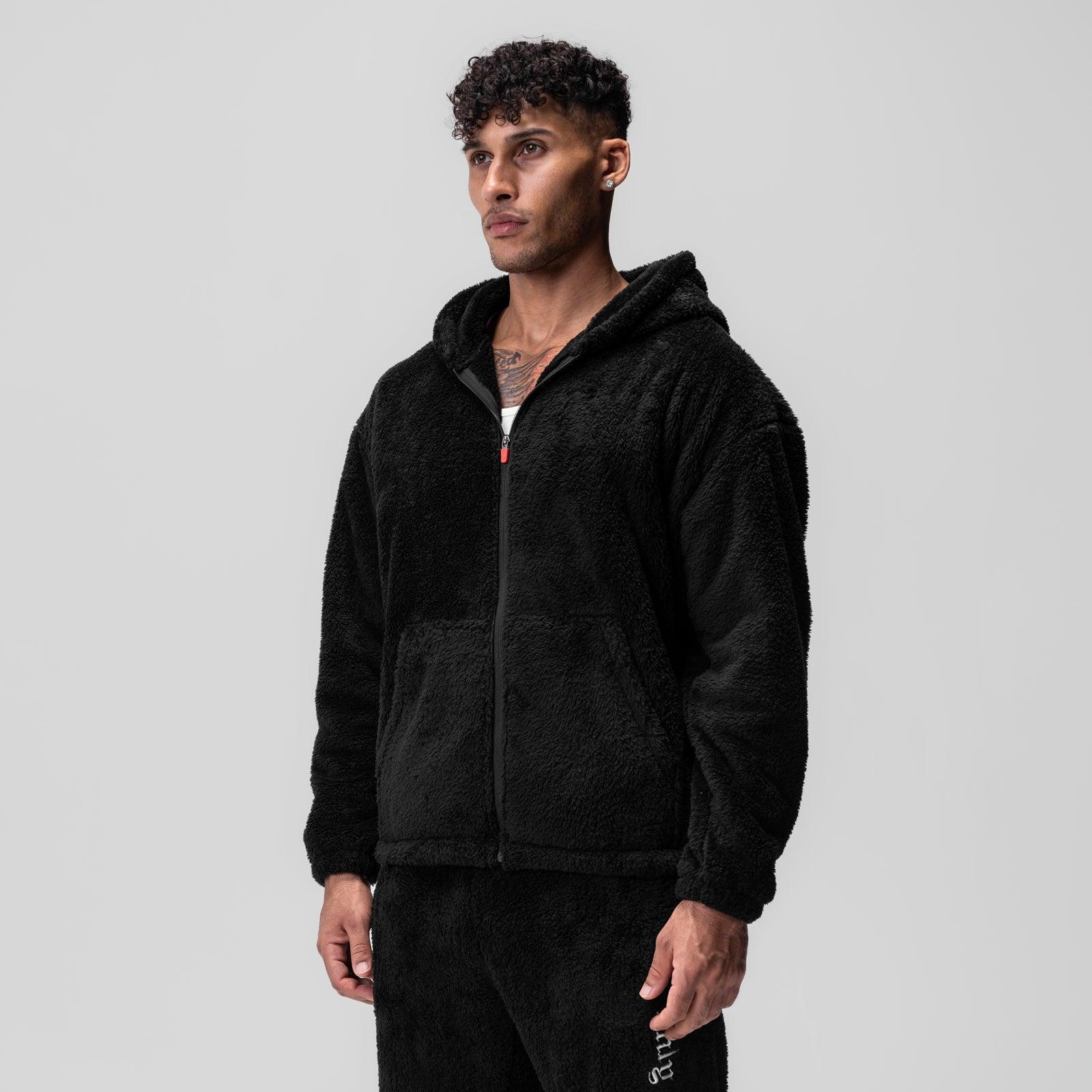 0887. Sherpa Recovery Full Zip Hoodie - Black/White Product Image