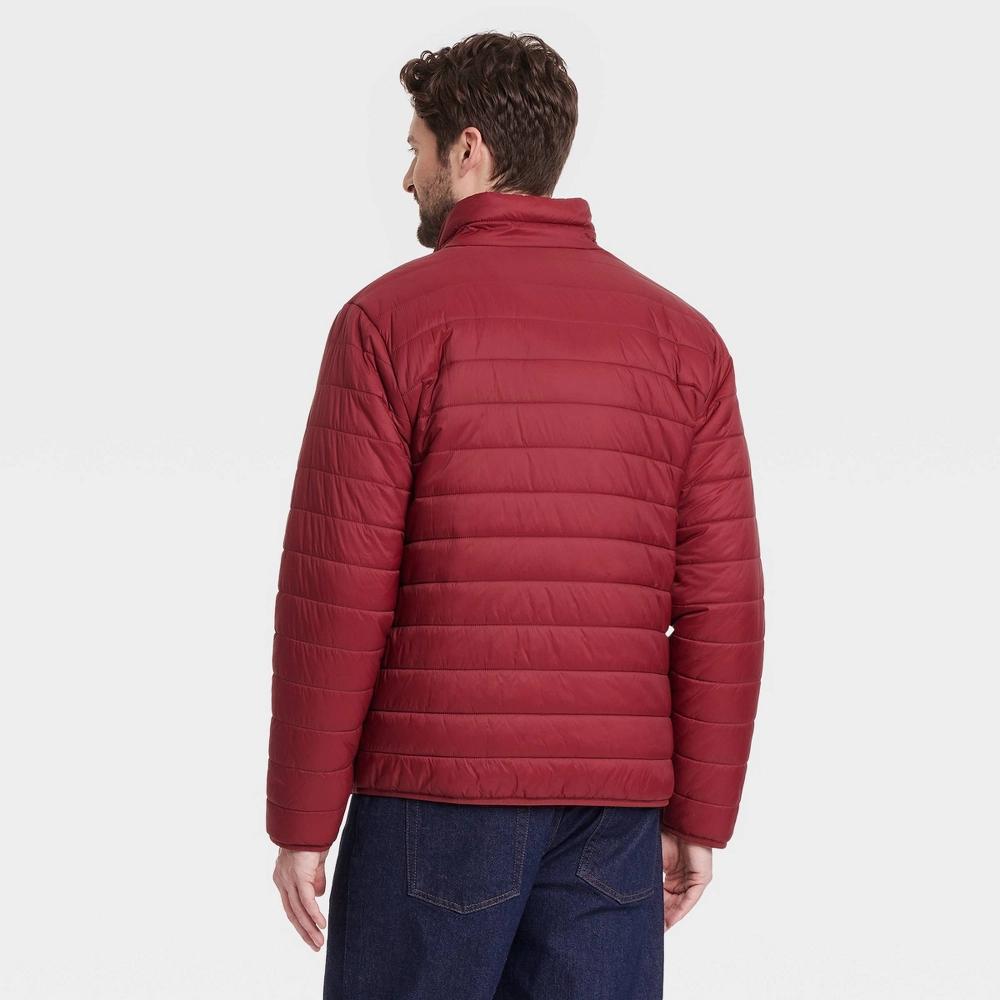 Men's Lightweight Puffer Jacket - Goodfellow & Co™ Maroon S Product Image