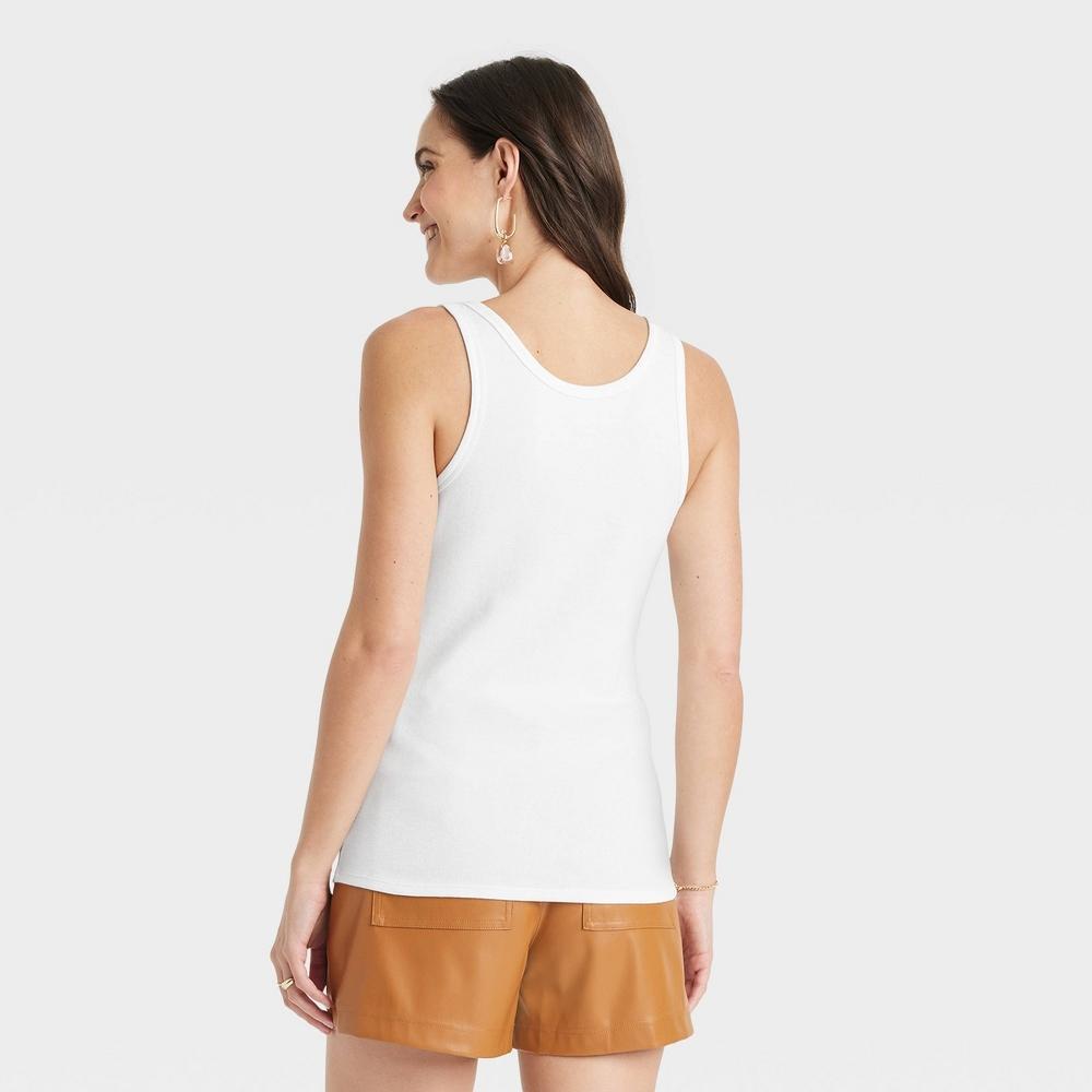 Womens Slim Fit Tank Top - A New Day White XL Product Image