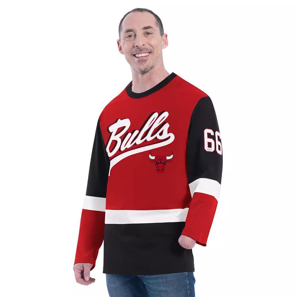 Men's G-III Sports by Carl Banks Red Chicago Bulls Adaptive Rugby Long Sleeve Top, Size: Small Product Image