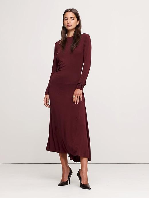 Wool-Blend Asymmetric Midi Dress Product Image