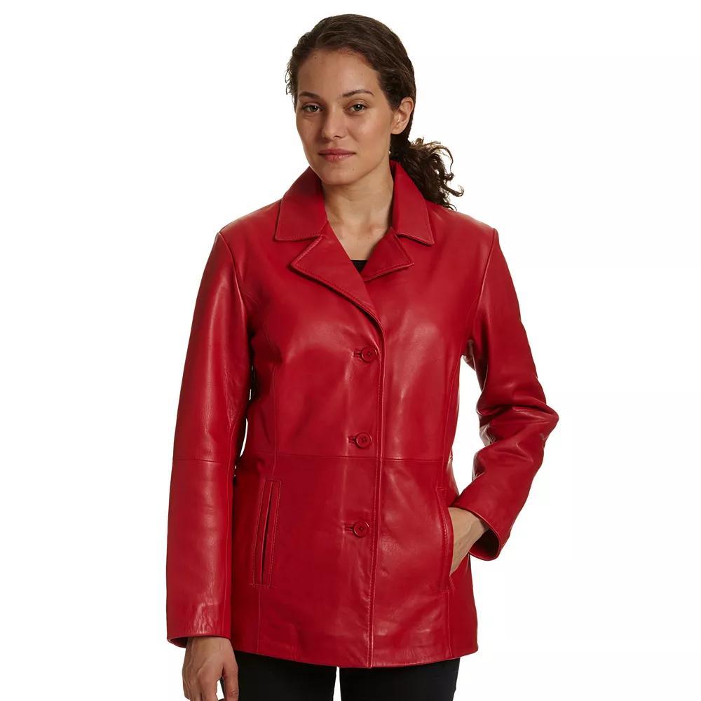 Women's Excelled Leather Jacket, Size: XL, Red Product Image