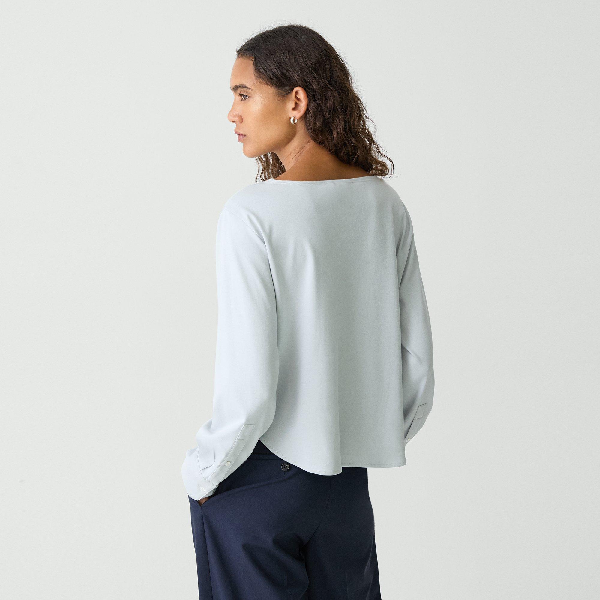 Cotton Jersey Boatneck Top | Theory Product Image