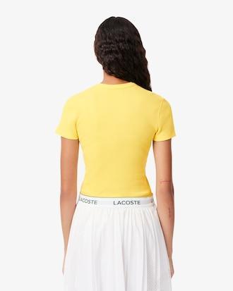 Slim Fit Ribbed Cotton T-shirt Product Image