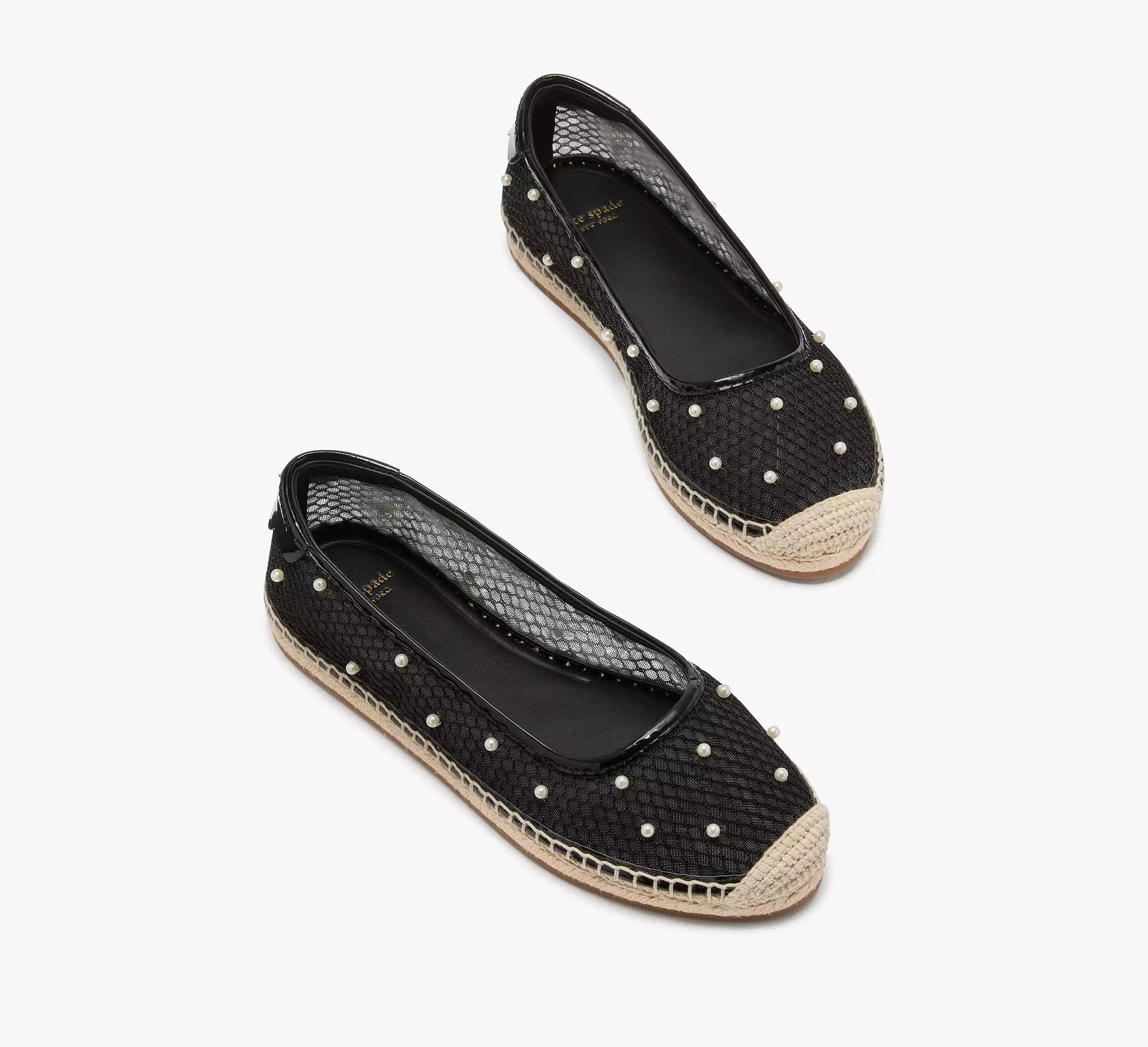 Pearl Fishnet Espadrille Ballet Flats Product Image