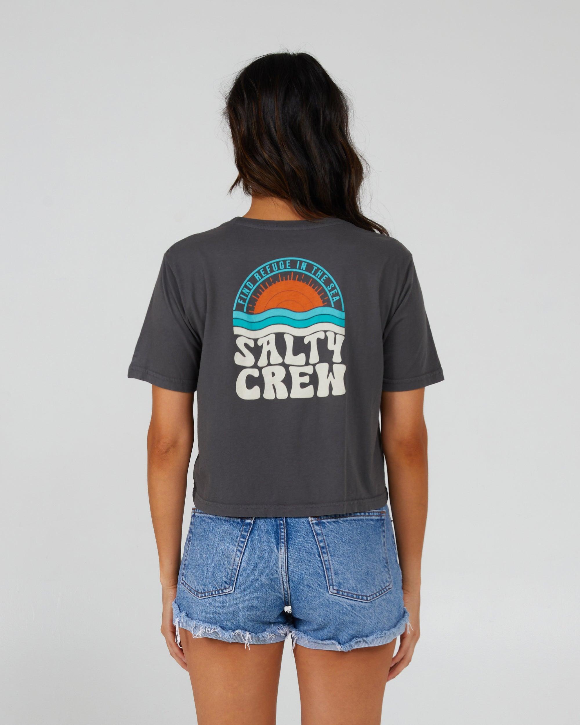Sundown Crop Tee - Charcoal Product Image