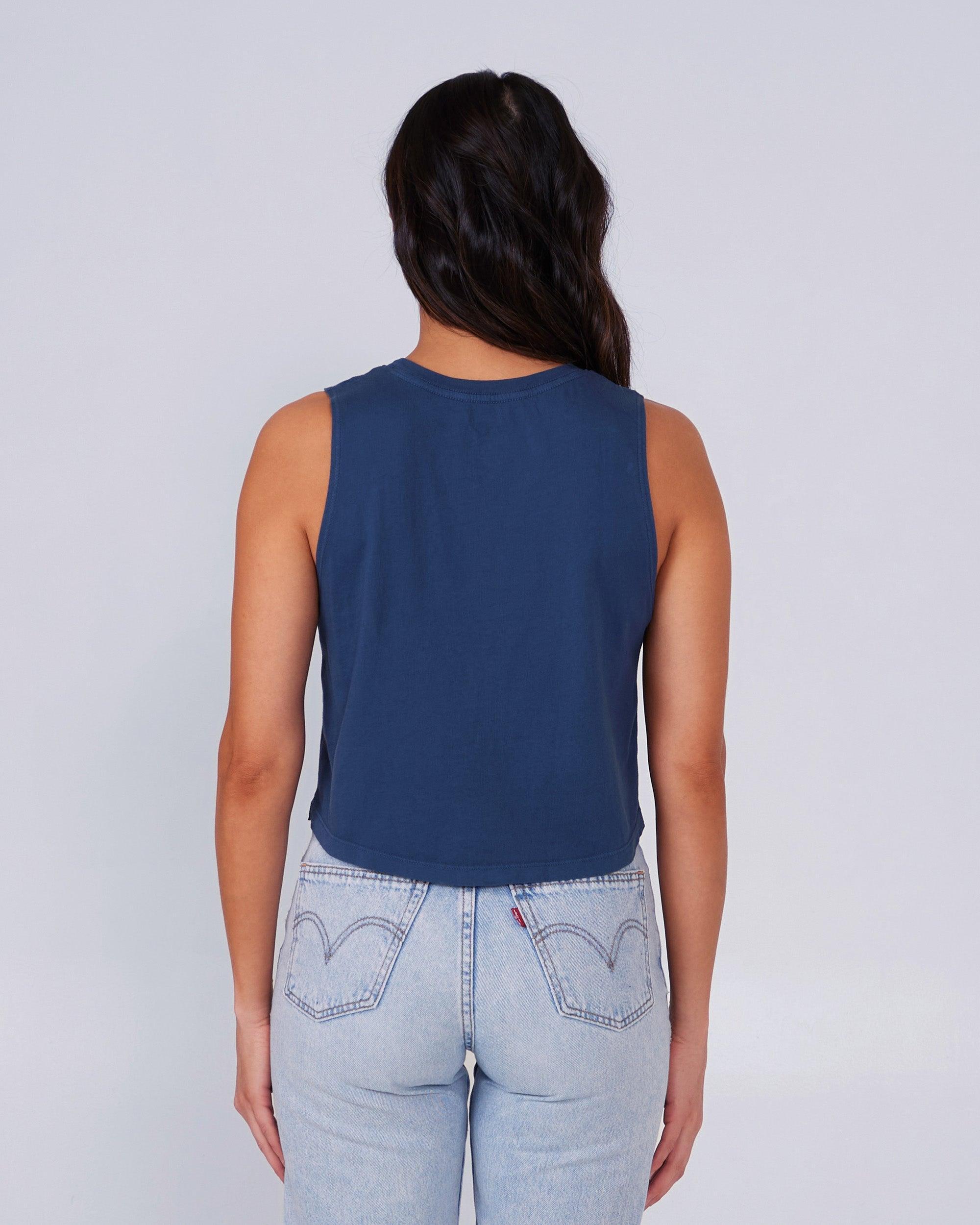 Salty Seventies Crop Tank - Denim Female Product Image