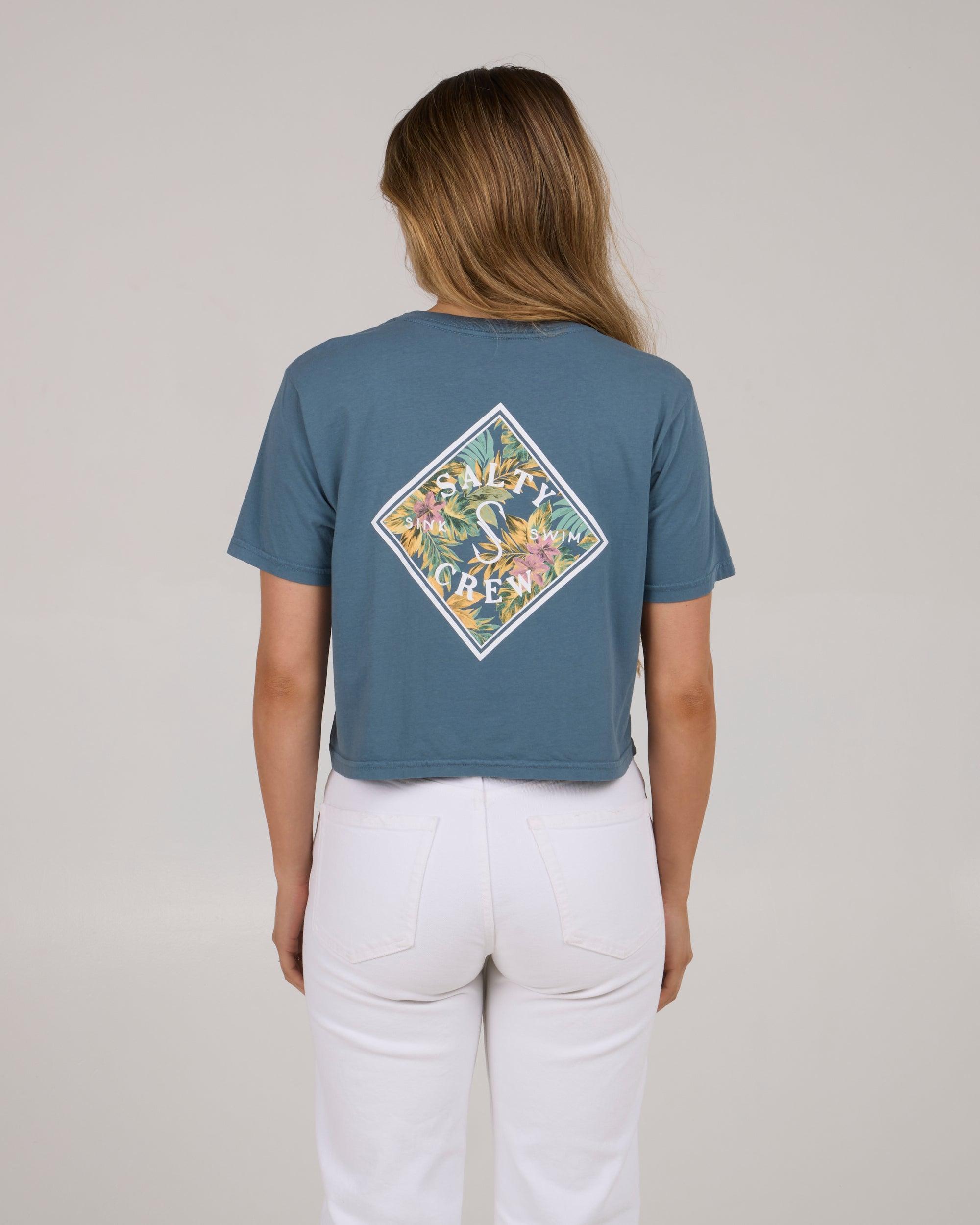 Tippet Fill Crop Tee - Fin Blue Female Product Image