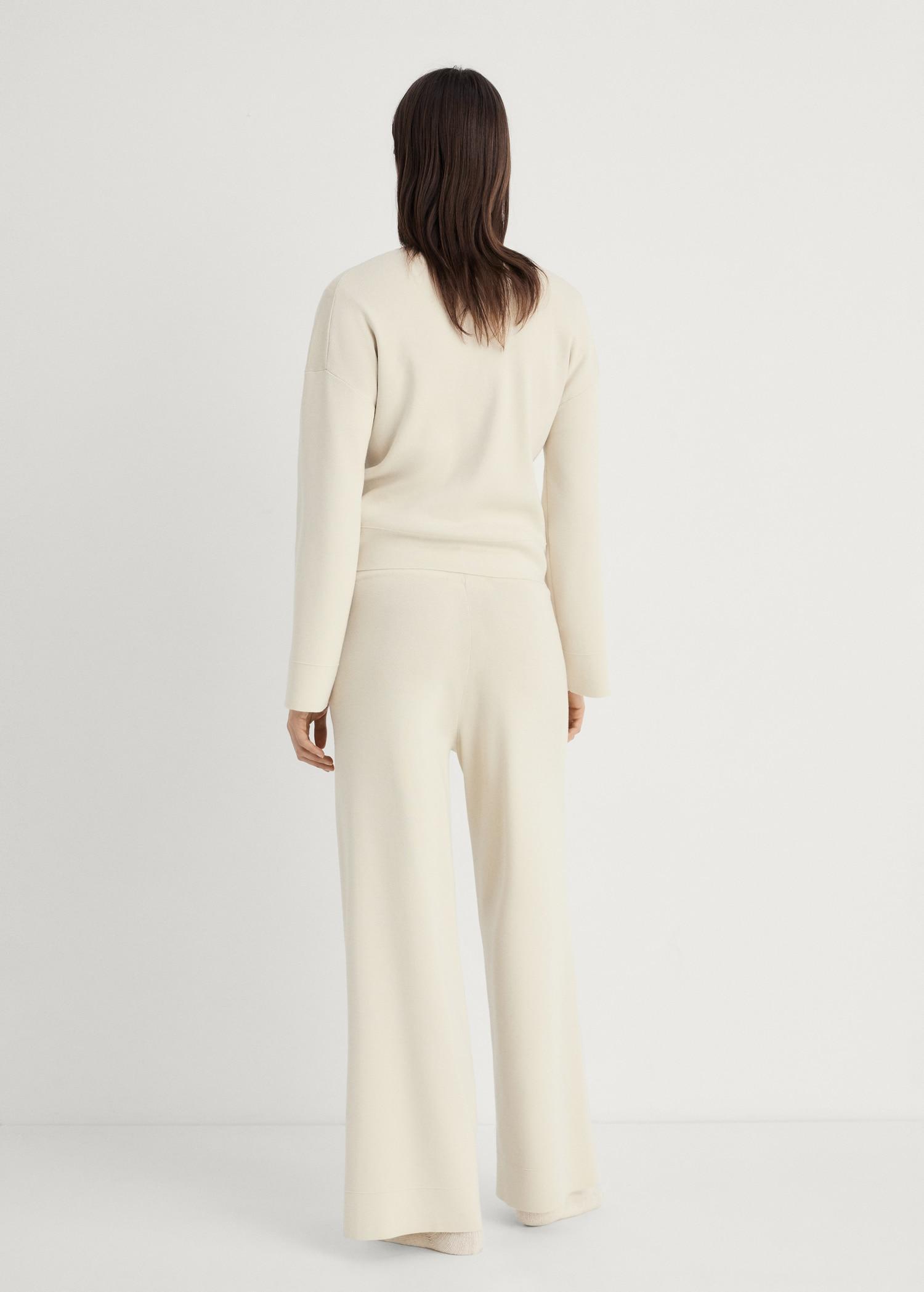 Ribbed knit trousers - Women | MANGO USA Product Image