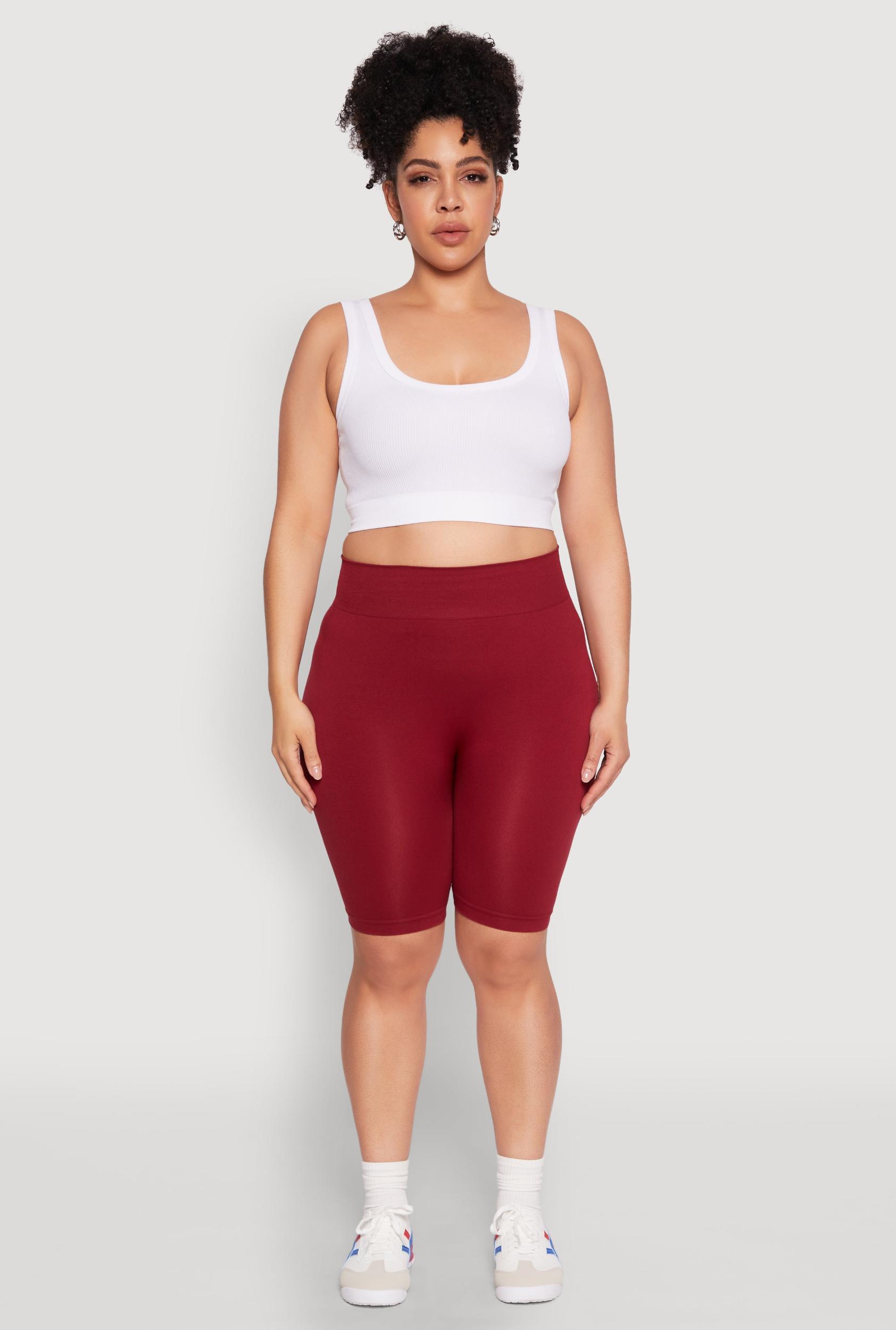 Womens Plus Size High Waist Seamless Biker Shorts Product Image