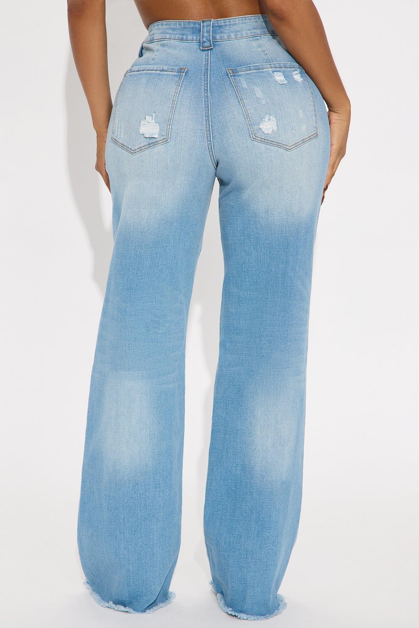 Coldwater Canyon Stretch Ripped Wide Leg Jeans - Light Wash Product Image